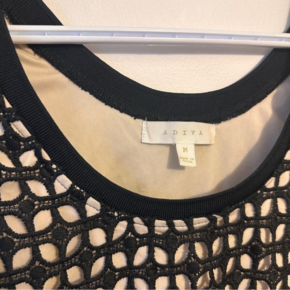 Adiva Black and Cream Lace Overlay Tank - Picture 3 of 5